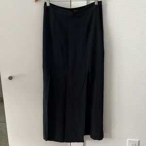 Madewell black silk skirt